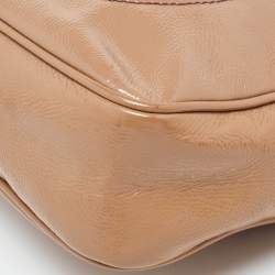 Pre Owned Gucci Beige Patent Leather Small Soho Disco Crossbody Bag