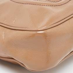 Pre Owned Gucci Beige Patent Leather Small Soho Disco Crossbody Bag