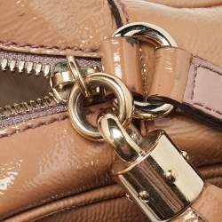 Pre Owned Gucci Beige Patent Leather Small Soho Disco Crossbody Bag