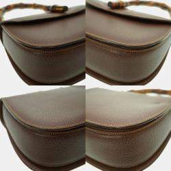Gucci Brown Leather Bamboo 1947 Top Handle Bag