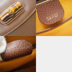 Gucci Brown Leather Bamboo 1947 Top Handle Bag