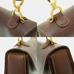 Gucci Brown Leather Bamboo 1947 Top Handle Bag