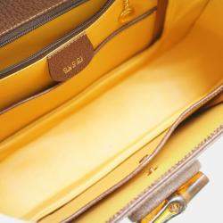 Gucci Brown Leather Bamboo 1947 Top Handle Bag