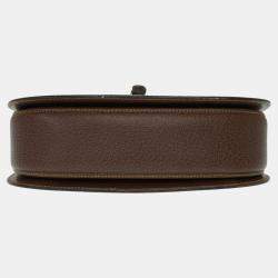 Gucci Brown Leather Bamboo 1947 Top Handle Bag
