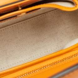 Pre Owned Gucci Tan Glazed Leather Small Bamboo 1947 Top Handle Bag