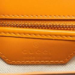 Pre Owned Gucci Tan Glazed Leather Small Bamboo 1947 Top Handle Bag