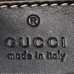 Pre Owned Gucci Black Leather Mini Web Chain Sylvie Crossbody Bag