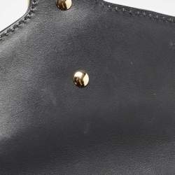 Pre Owned Gucci Black Leather Mini Web Chain Sylvie Crossbody Bag
