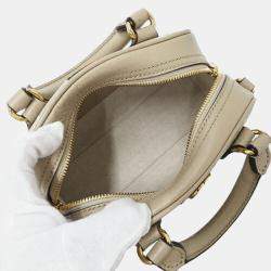 Gucci Beige GG Canvas and Leather Mini Ophidia Top Handle Bag