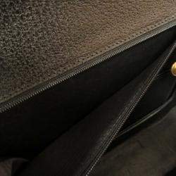Gucci Black Leather Bamboo 1947 Top Handle Bag