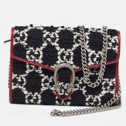 Gucci Tri Color GG Tweed and Leather Dionysus Wallet On Chain