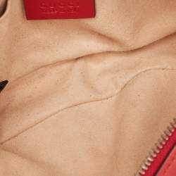 Gucci Red Matelassé Leather Mini GG Marmont Belt Bag
