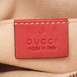 Gucci Red Matelassé Leather Mini GG Marmont Belt Bag