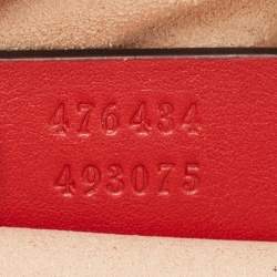Gucci Red Matelassé Leather Mini GG Marmont Belt Bag