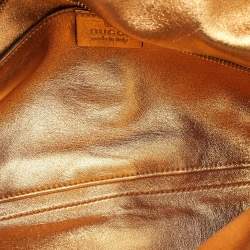 Pre Owned Gucci Black/Gold Satin Malika Tassel Clutch