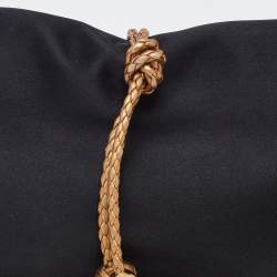 Pre Owned Gucci Black/Gold Satin Malika Tassel Clutch