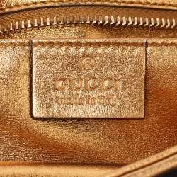 Pre Owned Gucci Black/Gold Satin Malika Tassel Clutch