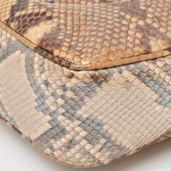 Pre Owned Gucci Beige Python Small Soho Disco Crossbody Bag