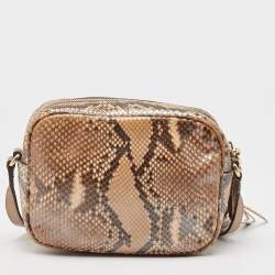 Pre Owned Gucci Beige Python Small Soho Disco Crossbody Bag