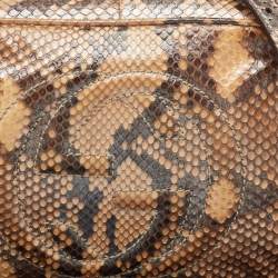 Pre Owned Gucci Beige Python Small Soho Disco Crossbody Bag