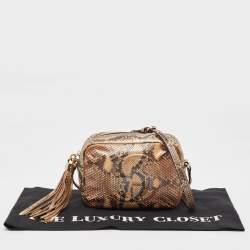 Pre Owned Gucci Beige Python Small Soho Disco Crossbody Bag