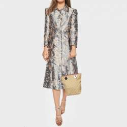 Pre Owned Gucci Beige/Red GG Canvas and Leather Open Tote