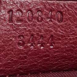 Pre Owned Gucci Beige/Red GG Canvas and Leather Open Tote