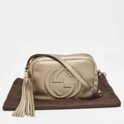 Pre Owned Gucci Metallic Leather Leather Small Soho Disco Crossbody Bag