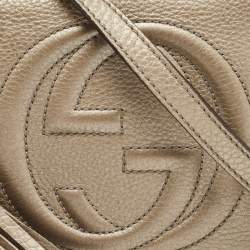 Pre Owned Gucci Metallic Leather Leather Small Soho Disco Crossbody Bag