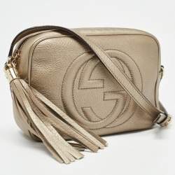 Pre Owned Gucci Metallic Leather Leather Small Soho Disco Crossbody Bag