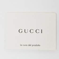 Pre Owned Gucci Off-White Leather "Guccy" Zip Wristlet  Pouch