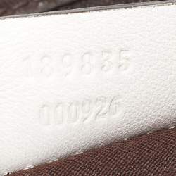 Pre Owned Gucci Beige/White GG Canvas and Leather Large Abbey D Ring Shoulder Bag