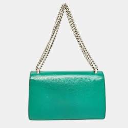 مملوكة مسبقًا Gucci Green Leather Small Dionysus Crystals Shoulder Bag