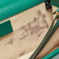 مملوكة مسبقًا Gucci Green Leather Small Dionysus Crystals Shoulder Bag