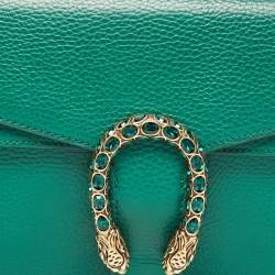 مملوكة مسبقًا Gucci Green Leather Small Dionysus Crystals Shoulder Bag