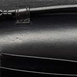 Pre Owned Gucci Black Matelassé Leather GG Marmont Chain Clutch