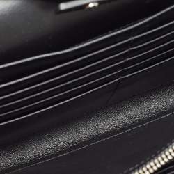 Pre Owned Gucci Black Matelassé Leather GG Marmont Chain Clutch