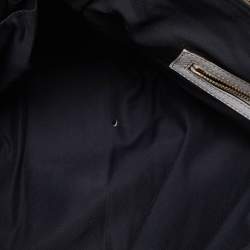 Pre Owned Gucci White Leather Front Zip Chain Tote