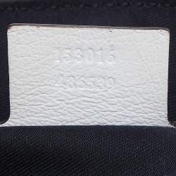 Pre Owned Gucci White Leather Front Zip Chain Tote