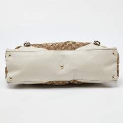 Gucci Beige/Off White GG Canvas and Leather Bag