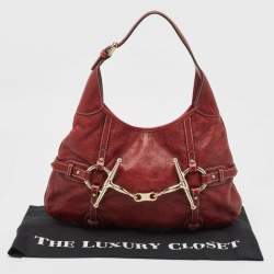 Pre Owned Gucci Red Guccissima Leather 85th Anniversary Hobo