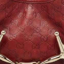 Pre Owned Gucci Red Guccissima Leather 85th Anniversary Hobo