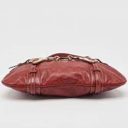 Pre Owned Gucci Red Guccissima Leather 85th Anniversary Hobo
