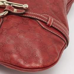 Pre Owned Gucci Red Guccissima Leather 85th Anniversary Hobo