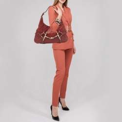 Pre Owned Gucci Red Guccissima Leather 85th Anniversary Hobo