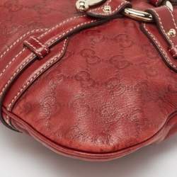 Pre Owned Gucci Red Guccissima Leather 85th Anniversary Hobo