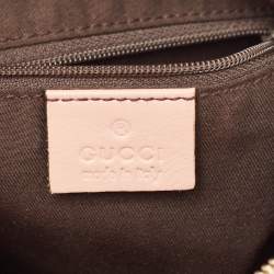 مملوكة مسبقًا Gucci Pink GG Crystals Canvas Horsebit Charm Web Hobo