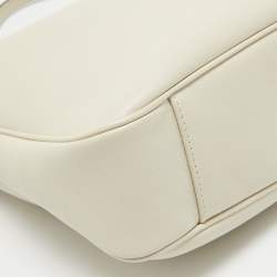 Pre Owned Gucci White Leather Diana Bamboo Capsule Bag