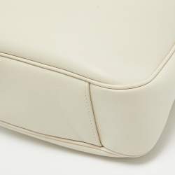 Pre Owned Gucci White Leather Diana Bamboo Capsule Bag