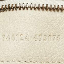 Pre Owned Gucci White Leather Diana Bamboo Capsule Bag